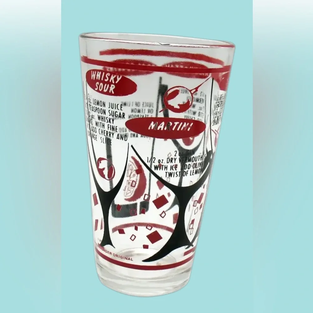 Vintage Mr. Bartender Cocktail Mixing Glass by Federal Glass Co. 1960-70s